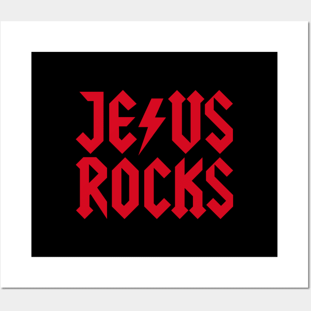 Jesus Rocks rock Bible Christ Church music Wall Art by LaundryFactory